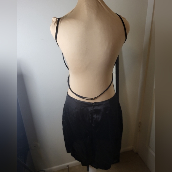 OOTN - Spaghetti Strap Backless Black Slip Dress, Size L - Picture 5 of 8